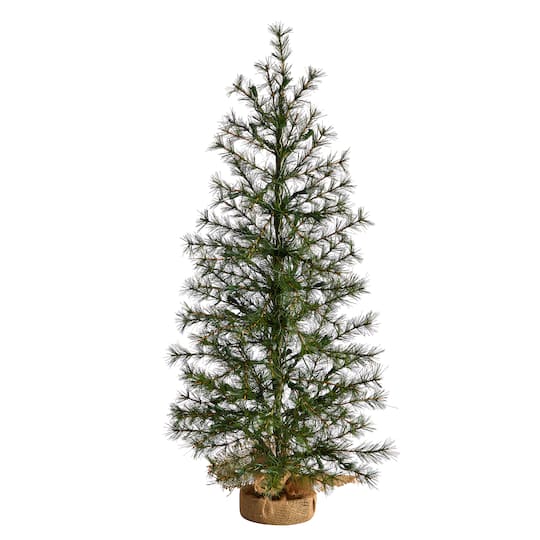 3ft. Pre-Lit Artificial Christmas Tree in Burlap Base, Clear LED Lights